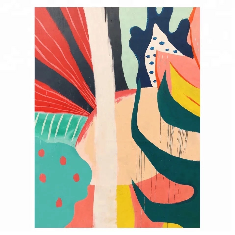 Abstract Colorful Palm Leaves