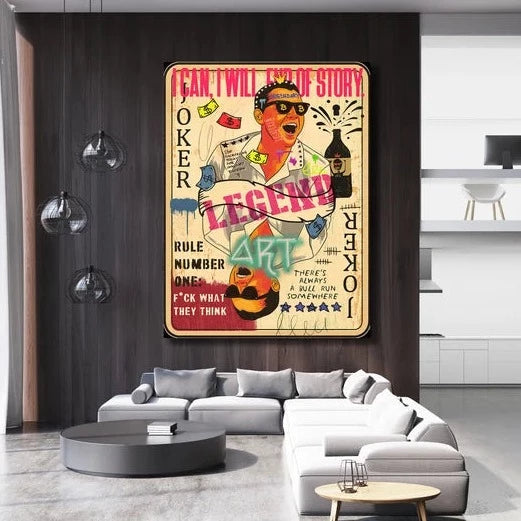 Legend Card Graffiti Canvas Wall Art