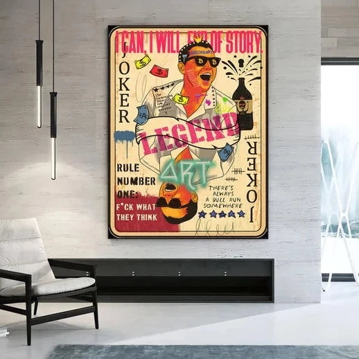 Legend Card Graffiti Canvas Wall Art