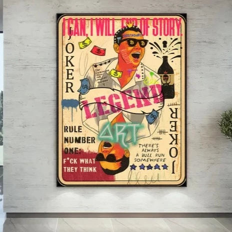 Legend Card Graffiti Canvas Wall Art