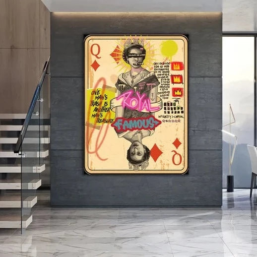Queen - Royal Card Graffiti Wall Art