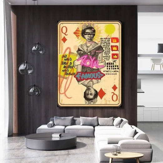 Queen - Royal Card Graffiti Wall Art