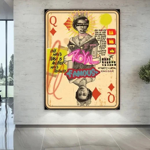 Queen - Royal Card Graffiti Wall Art