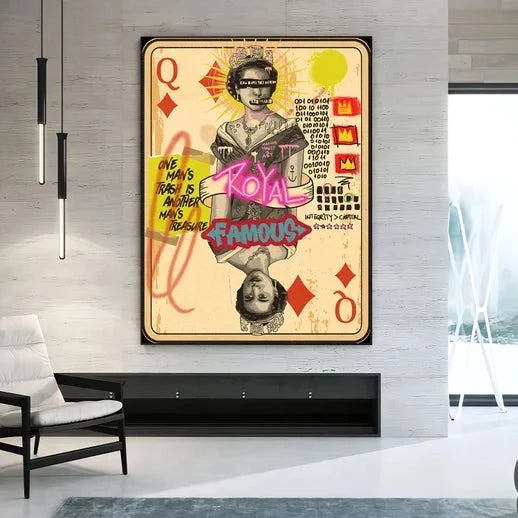 Queen - Royal Card Graffiti Wall Art