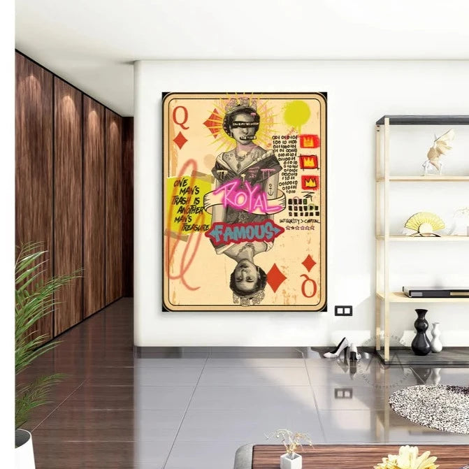 Royal Card Graffiti Wall Art - Royal Card Graffiti Art