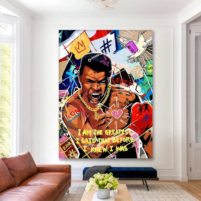 Muhammad Ali Motivational Graffiti Art