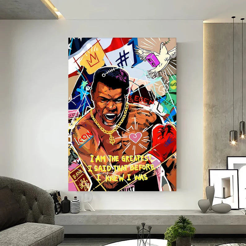Muhammad Ali Motivational Graffiti Art
