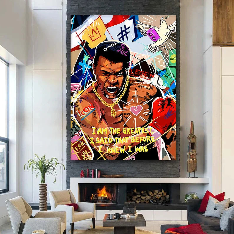 Muhammad Ali Motivational Graffiti Art