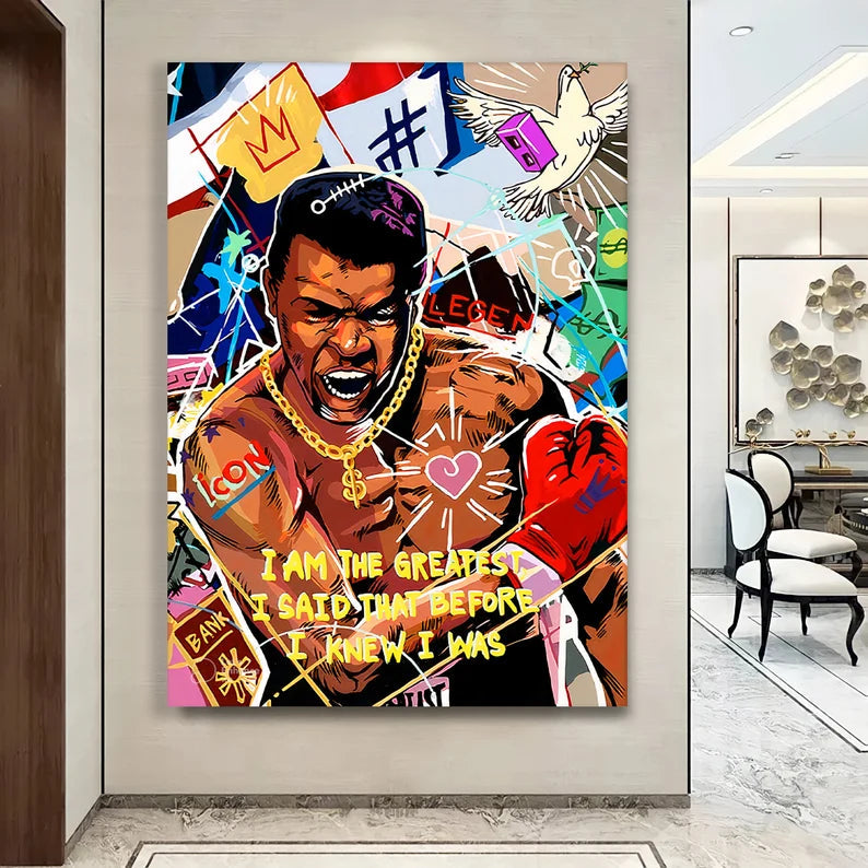Muhammad Ali Motivational Graffiti Art - Muhammad Ali Art