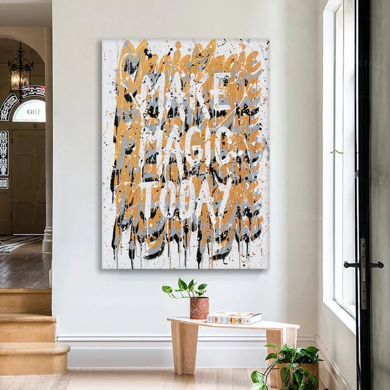Motivational Graffiti Wall Art "Make Magic Today"