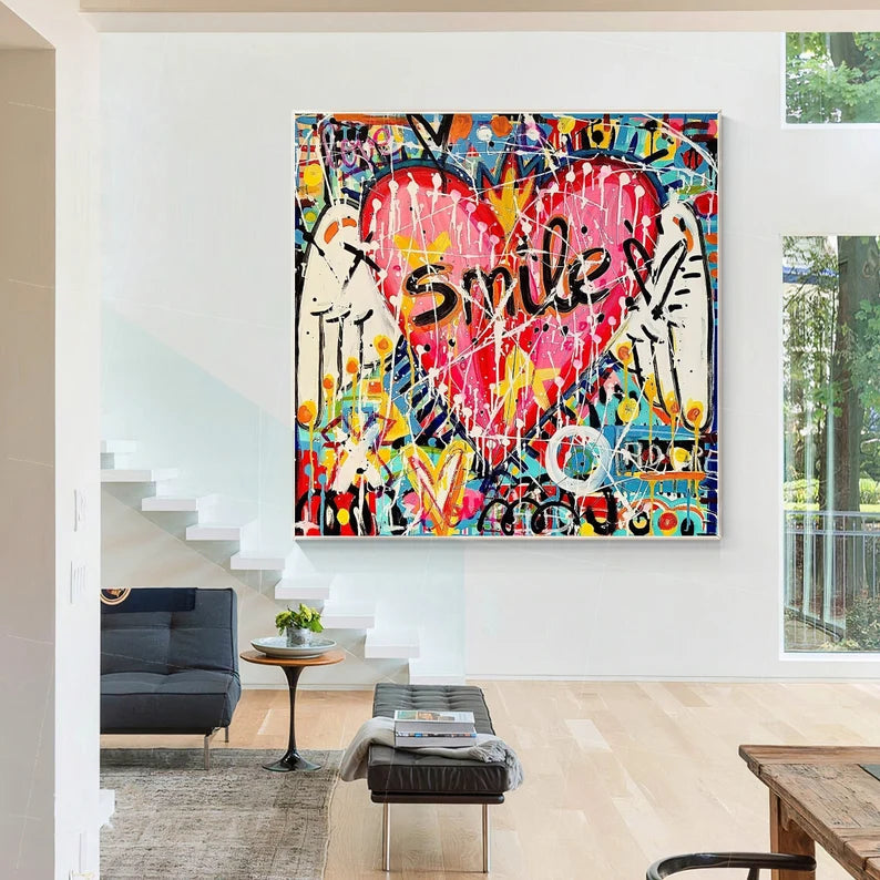 Graffiti Wall Art "Smile" - Smile Graffiti Art - Paints Lab