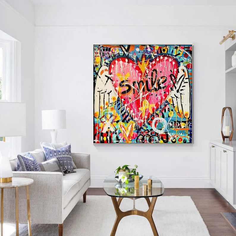 Graffiti Wall Art "Smile" - Smile Graffiti Art - Paints Lab