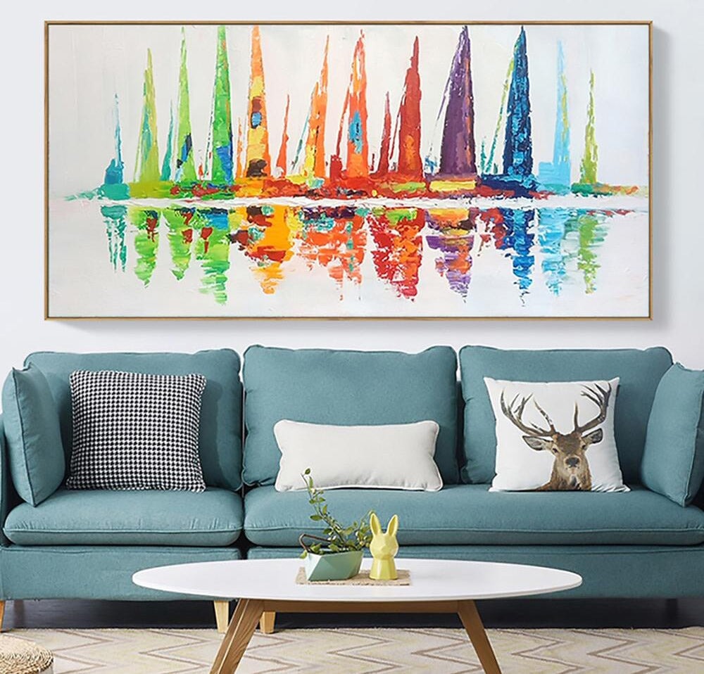 Сolorful Сoast Abstract Wall Art - Paints Lab