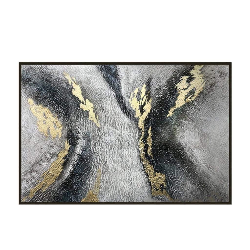 Gold/Gray Abstract Wall Art