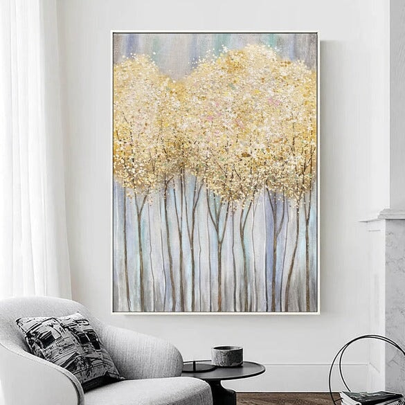Golden Forest Abstract Wall Art