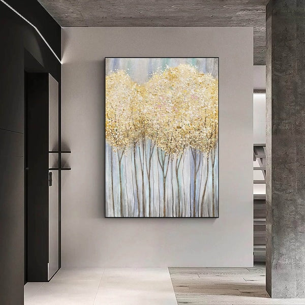 Golden Forest Abstract Wall Art