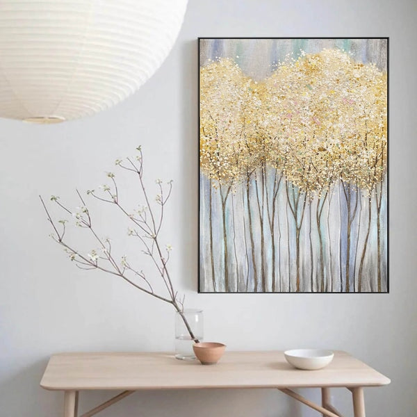 Golden Forest Abstract Wall Art