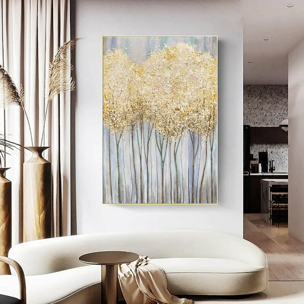 Golden Forest Abstract Wall Art