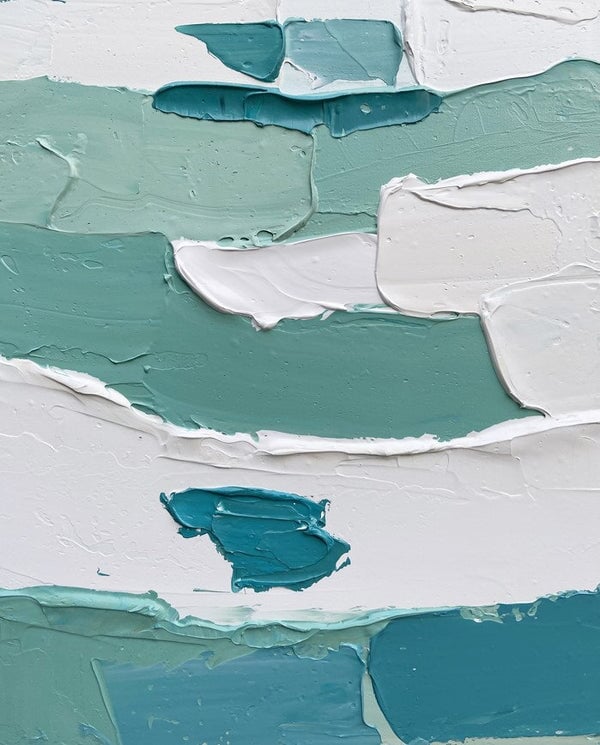 White On Green Abstract Wall Art
