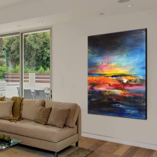 Fiery Sky Abstract Wall Art