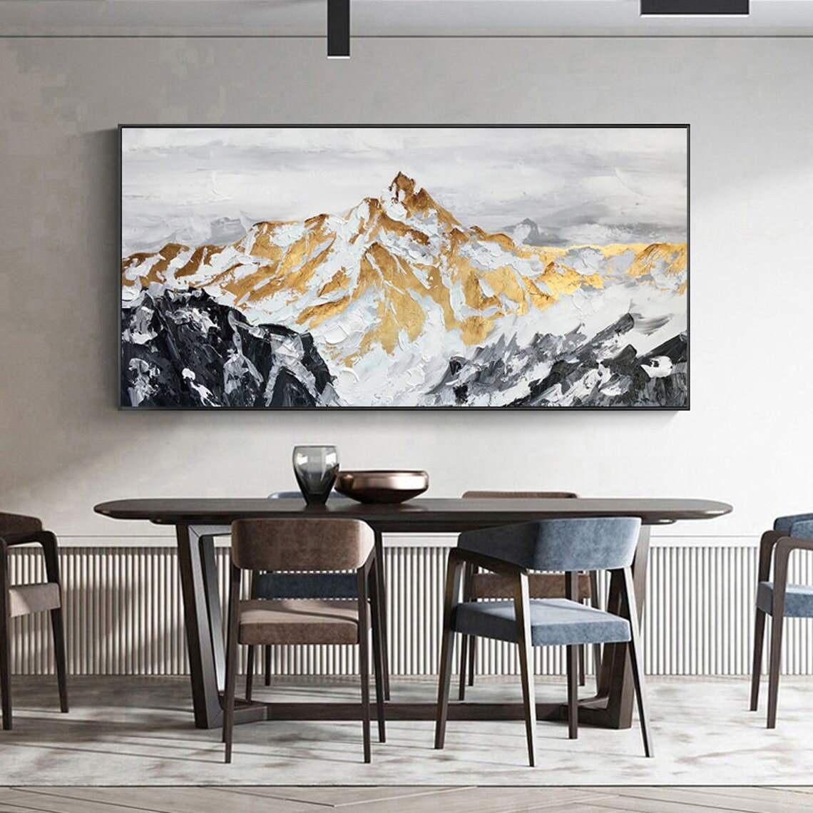 Golden Mountain Abstract Wall Art