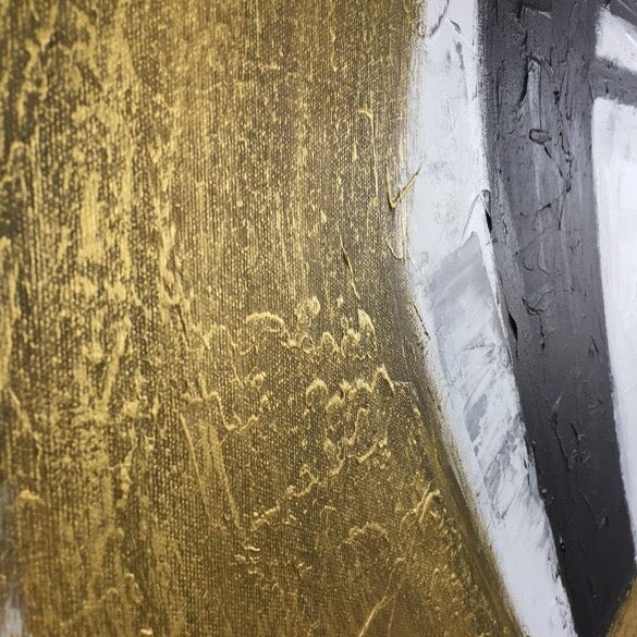 Black & Gold Abstract Art - Black & Gold Abstract Wall Art