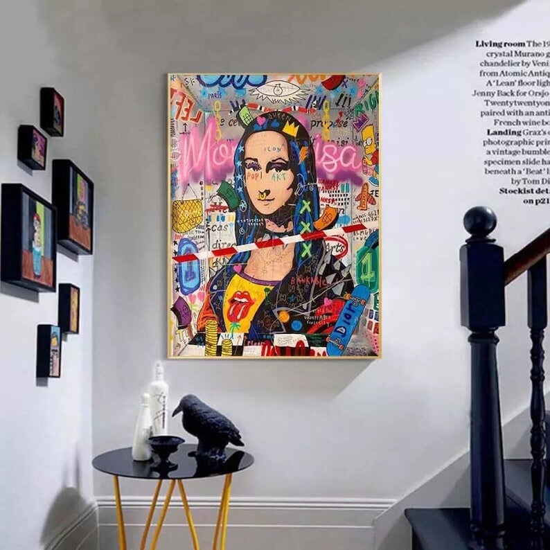 Mona Lisa Graffiti Canvas Art