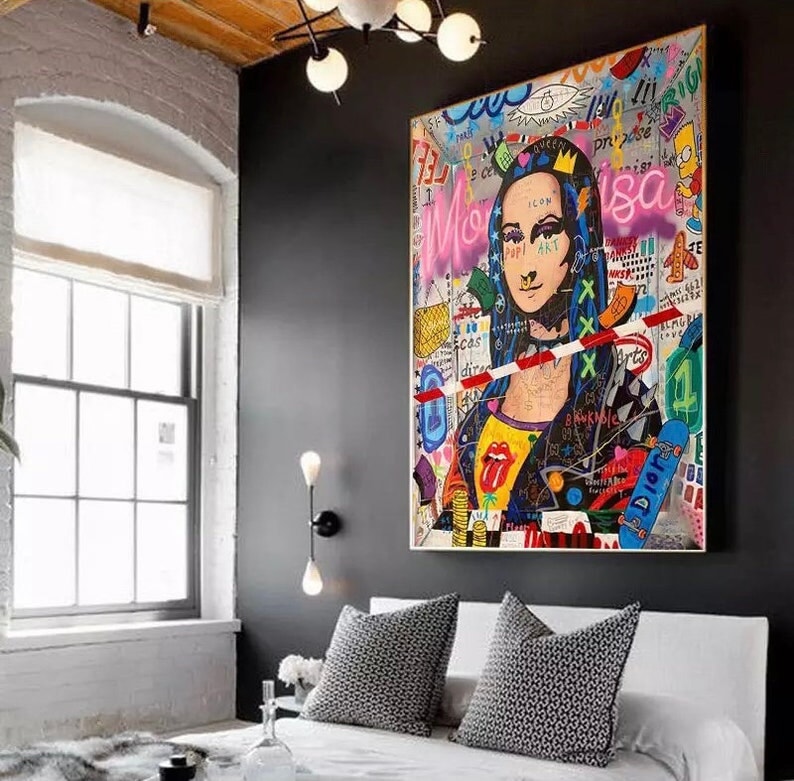 Mona Lisa Graffiti Canvas Art