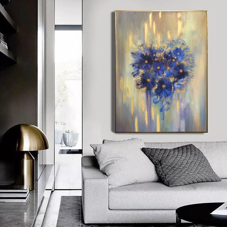 Vertical Painting "Purple Flower"