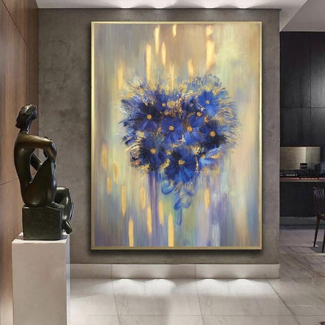 Vertical Painting "Purple Flower"