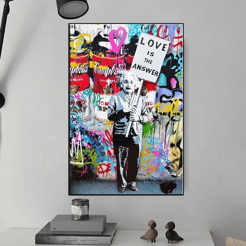 Love is The Answer Einstein Canvas Art