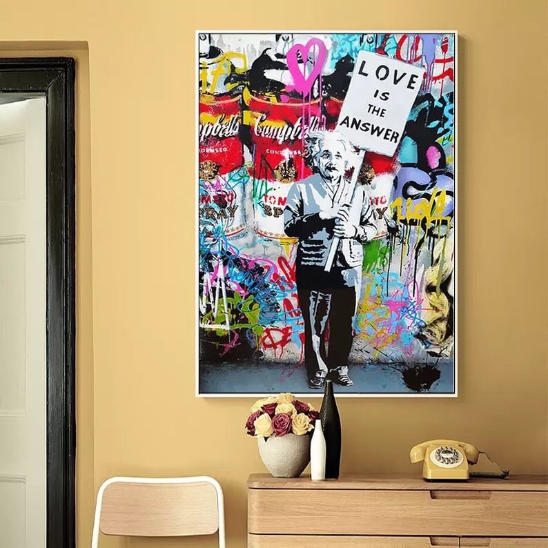 Love is The Answer Einstein Canvas Art