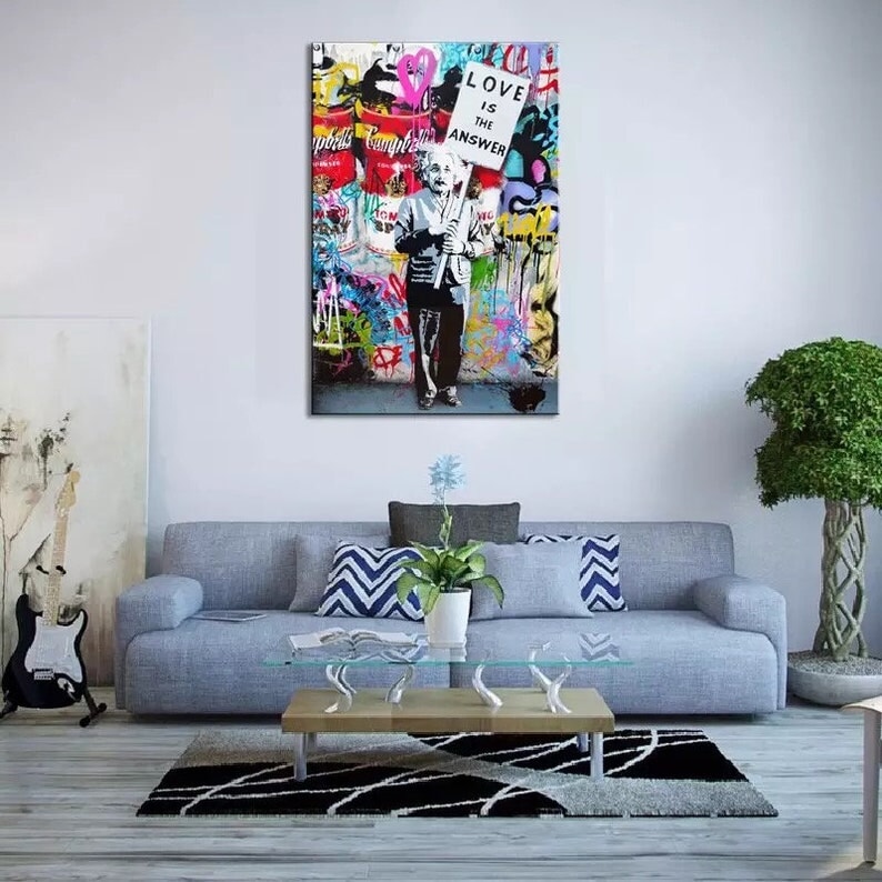 Love is The Answer Einstein Canvas Art
