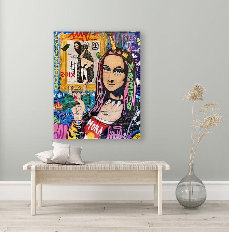 Mona Lisa Pop Art - Mona Lisa Pop Graffiti Art - Paints Lab