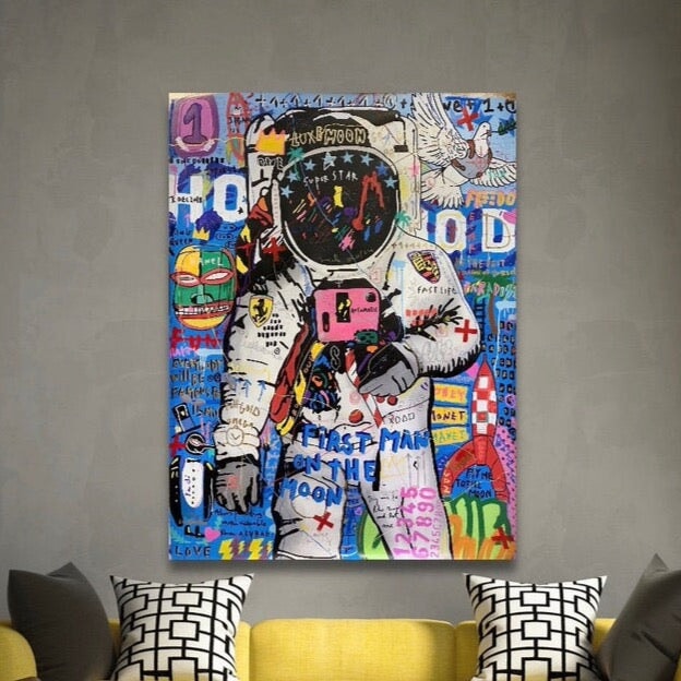 First Man On The Moon Pop Art Painting