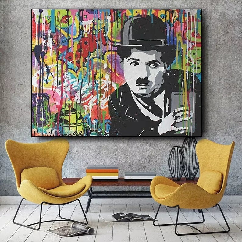Charlie Chaplin - Charlie Chaplin Graffiti Art - Paints Lab