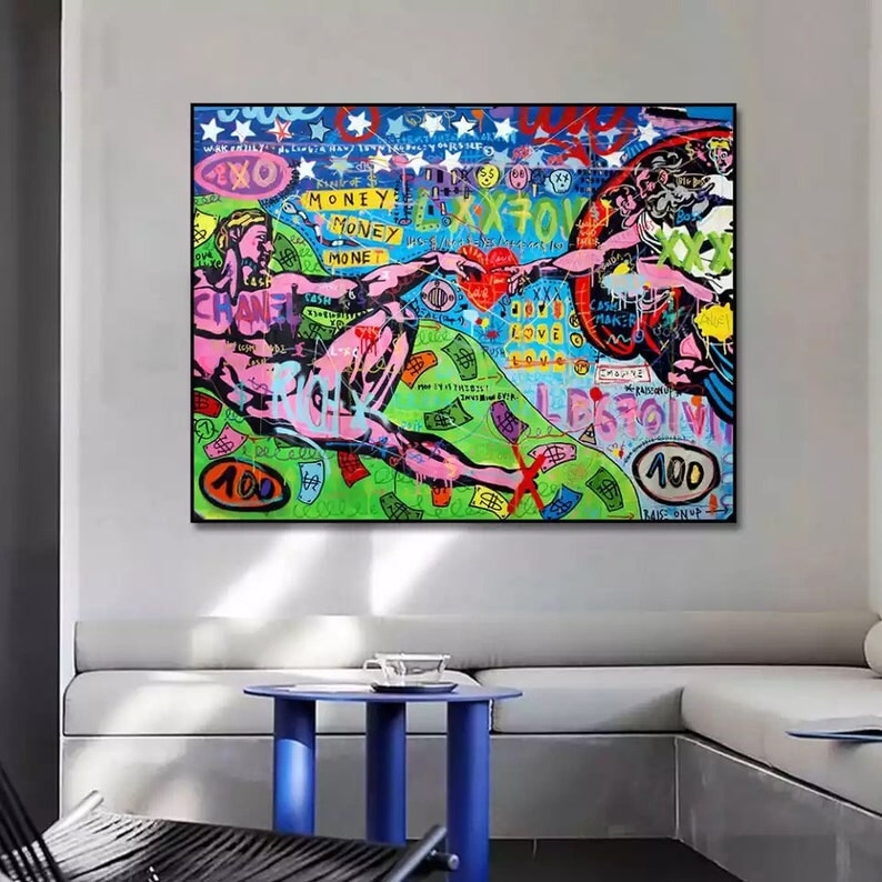 The Creation of Adam Graffiti - Adam Graffiti Wall Art