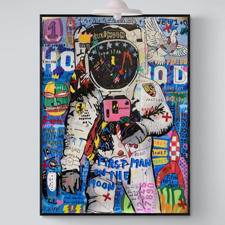 First Man On The Moon Pop Art Painting
