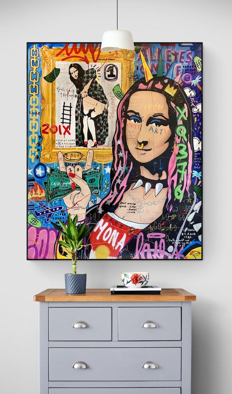 Mona Lisa Pop Art - Mona Lisa Pop Graffiti Art - Paints Lab