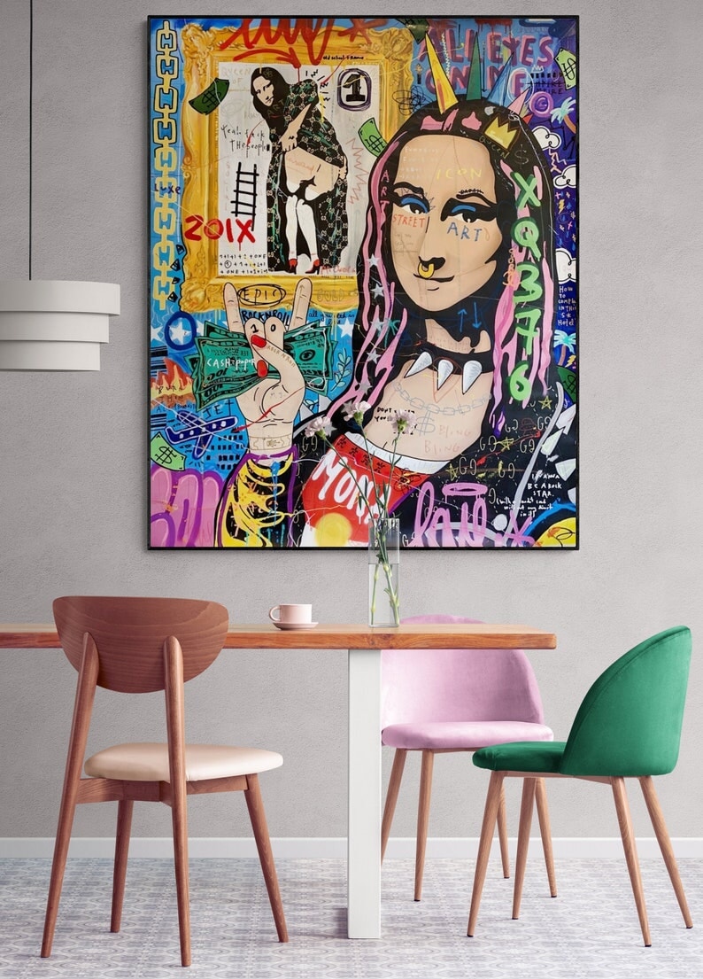 Mona Lisa Pop Art - Mona Lisa Pop Graffiti Art - Paints Lab