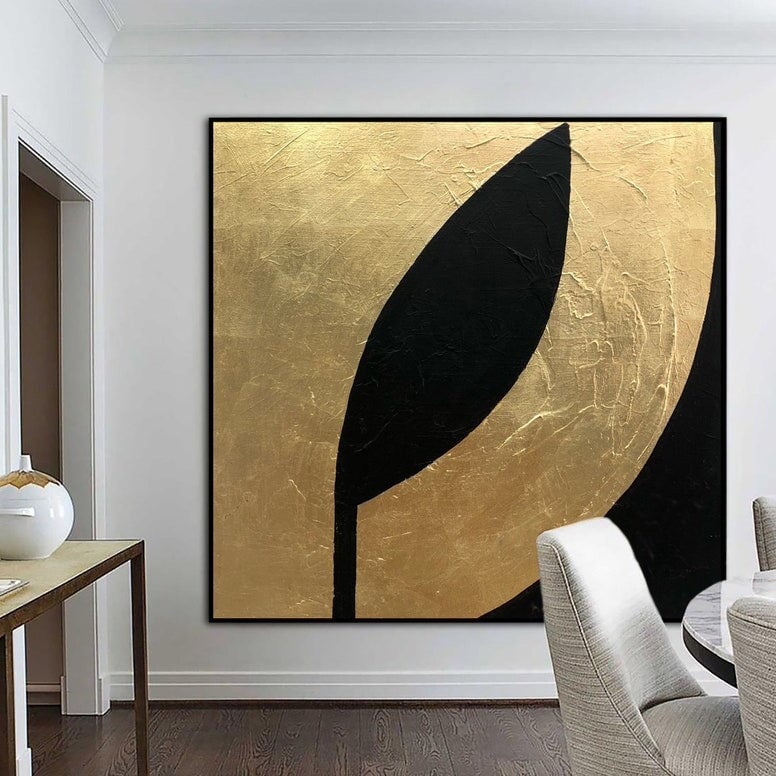 Gold Leaf Abstract Canvas Wall Art