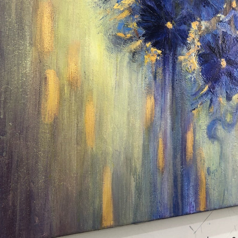 Purple Flower Abstract Painting