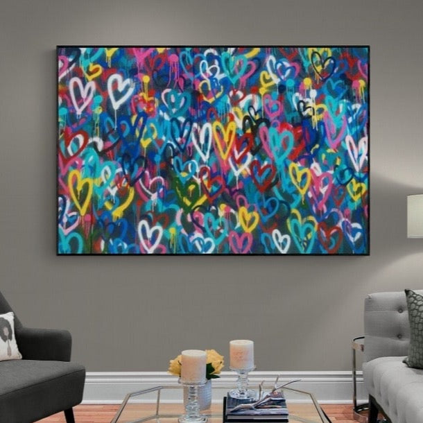 Love Hearts - Love Hearts Graffiti Art - Paints Lab