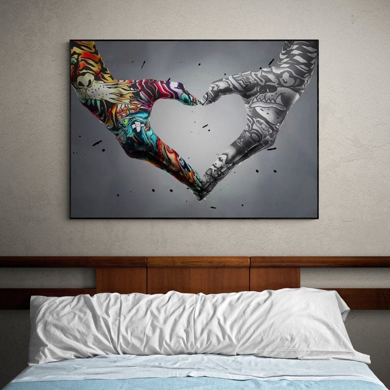 Hands of Love Graffiti Wall Art - Love Graffiti Art - Paints Lab