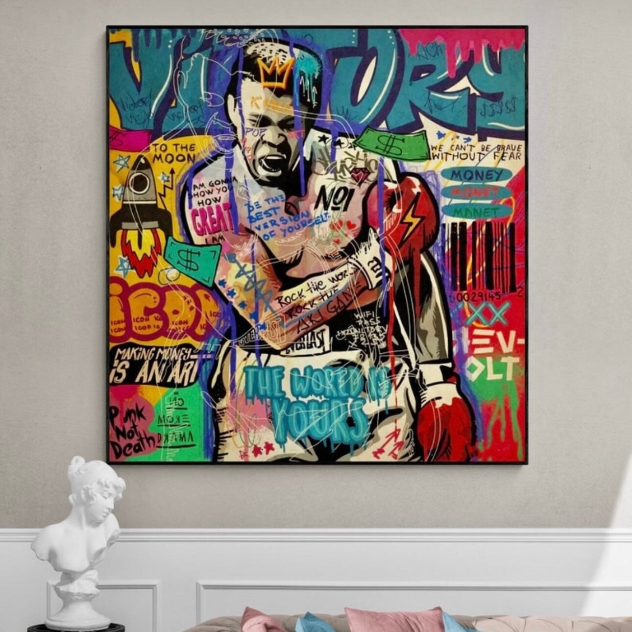 Muhammad Ali Graffiti - Muhammad Ali Graffiti Wall Art