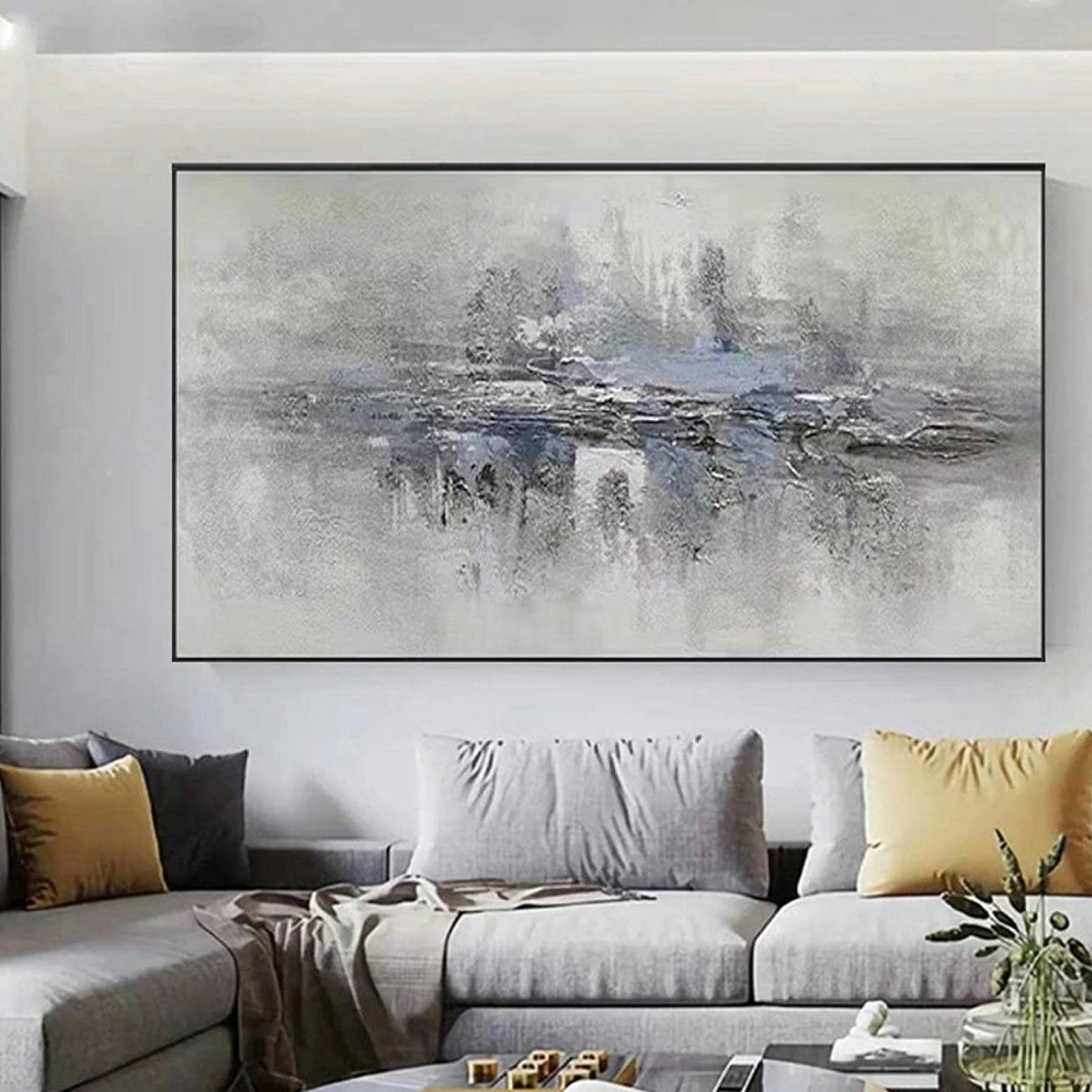 Gray Horizontal Abstract Art