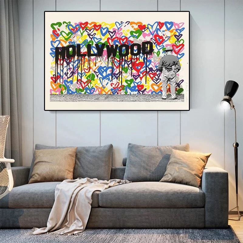Hollywood Graffiti Wall Art - Graffiti Art Drawings - Paints Lab