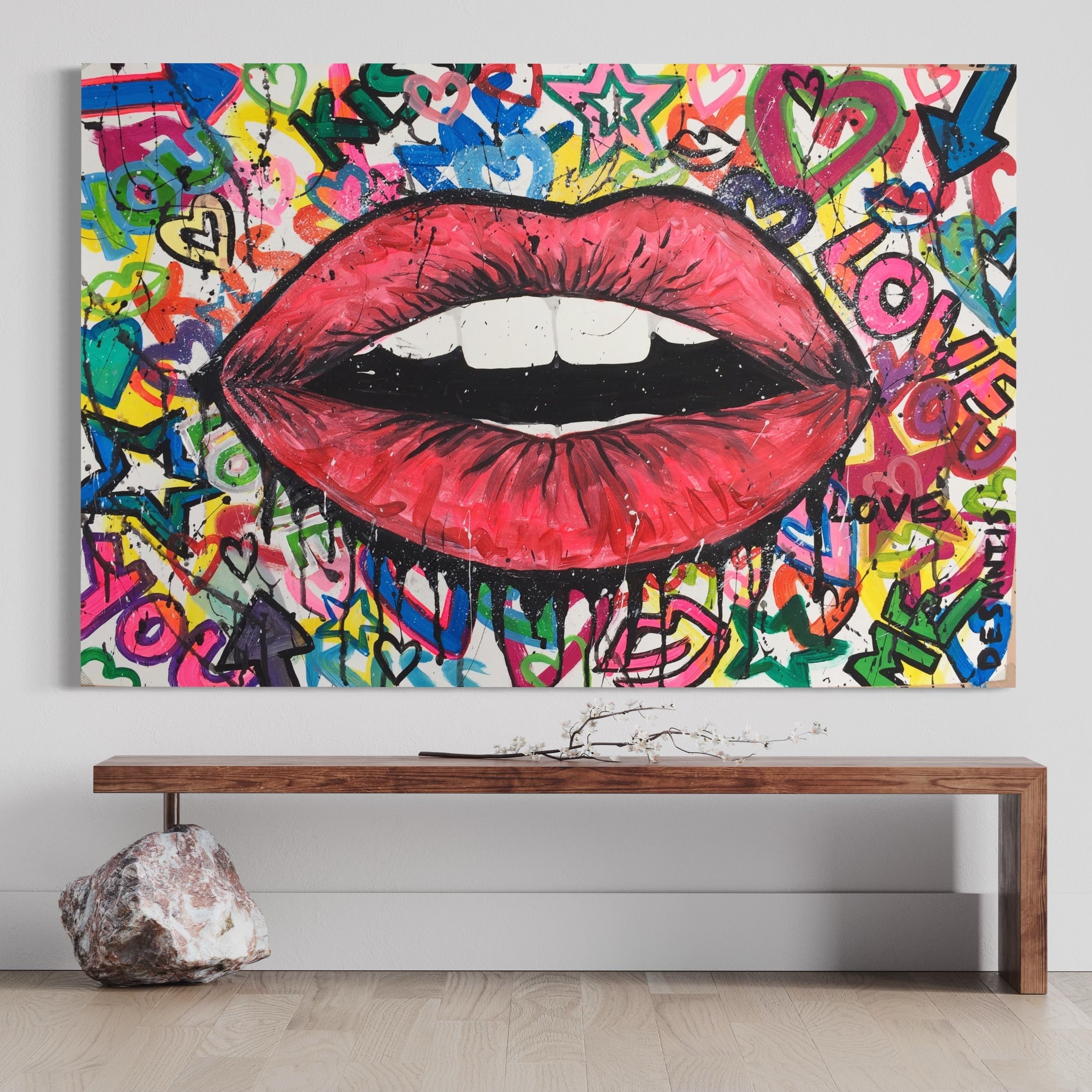 Lips Graffiti Art - Lips Graffiti Wall Art - Paints Lab