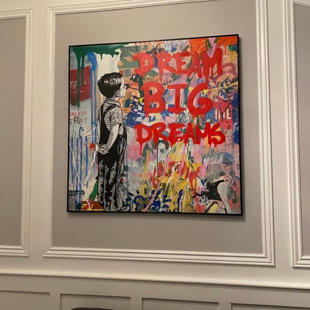 Banksy Dream Big Dreams Graffiti Art 100% Hand-Painted Reproduction