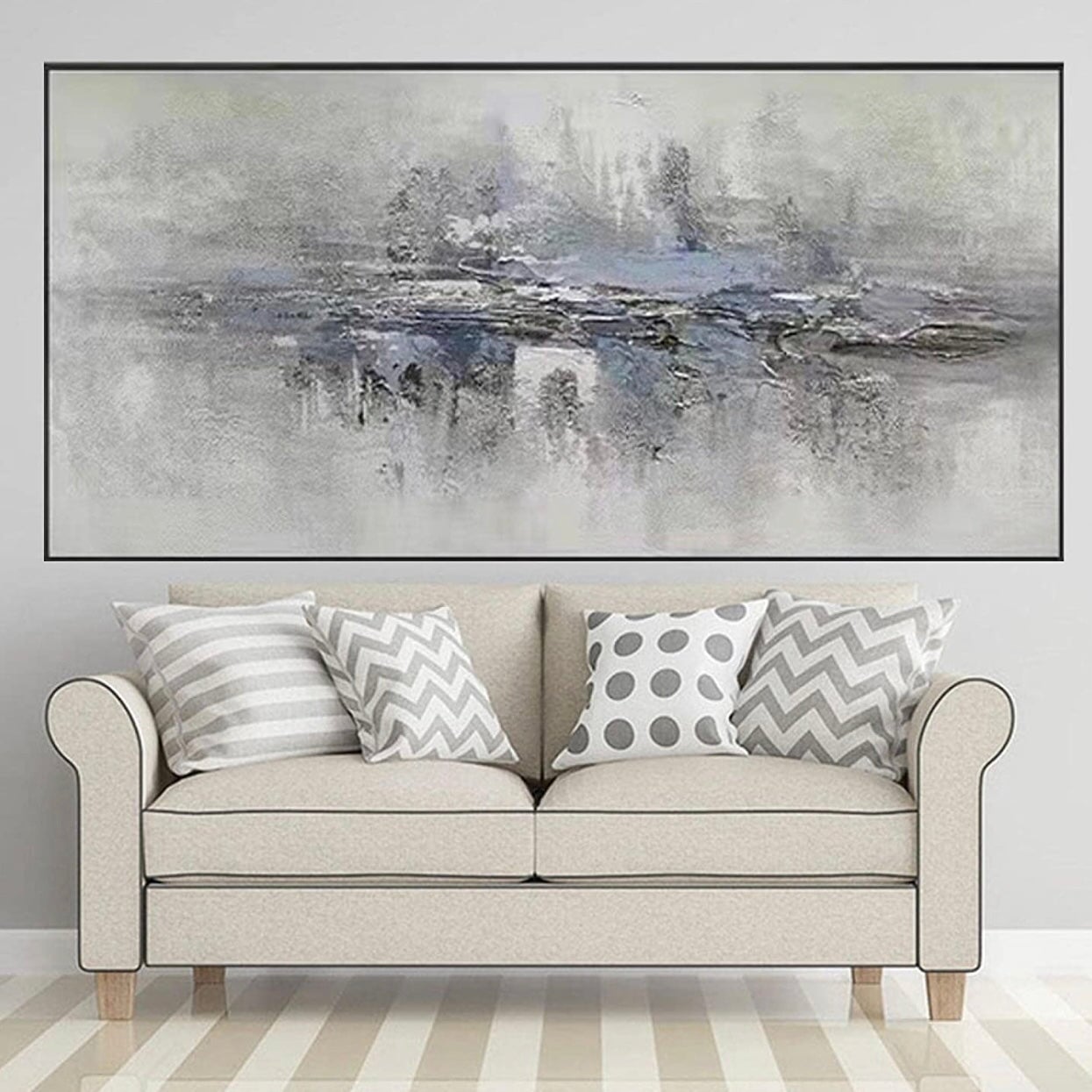 Gray Horizontal Abstract Art